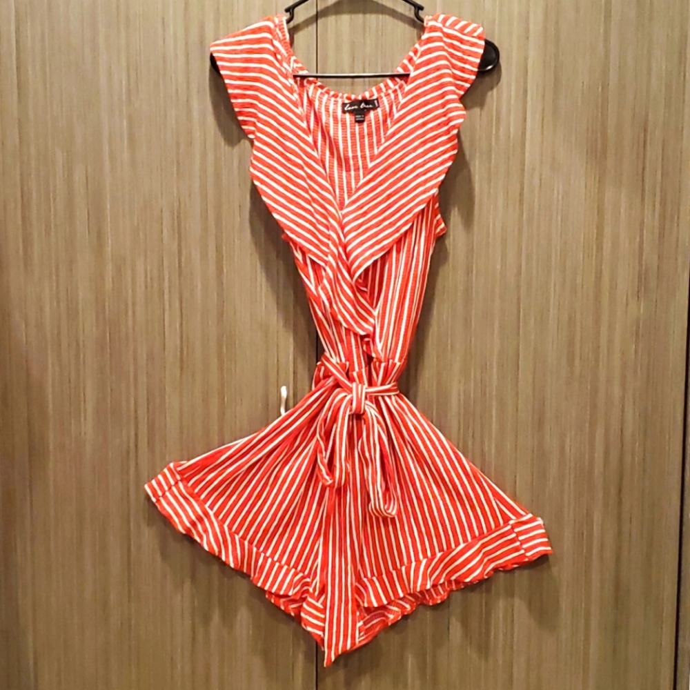 Red and white romper